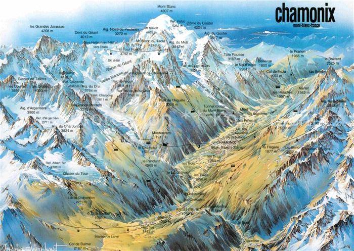 Chamonix Mont Blanc Gebirgspanorama