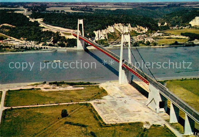 Normandie Region Le Pont de Tancarville Fliegeraufnahme