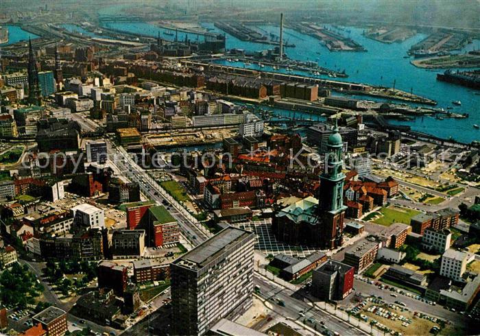 HAMBURG  CITY Fliegeraufnahme Michel Weststrasse Hafen