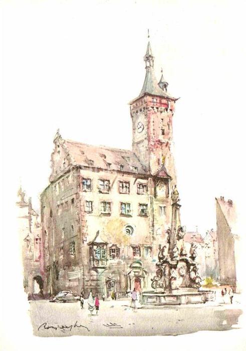 WueRZBURG Bayern Stadtmotiv Illustration