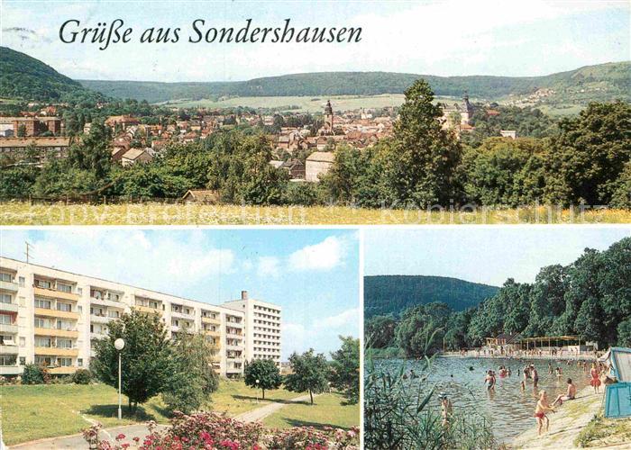 Sondershausen Thueringen Panorama Neubaugebiet Borntal Bebraer Teiche