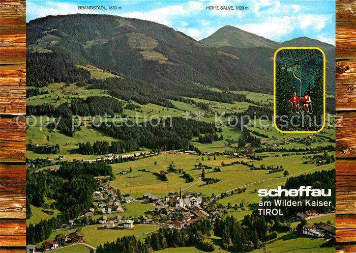 Scheffau Wilden Kaiser Fliegeraufnahme mit Hohe Salve und Brandstadl