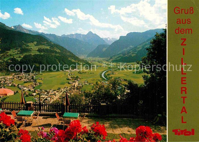 Zell Ziller Tirol Blick vom Gasthaus Schoene Aussicht