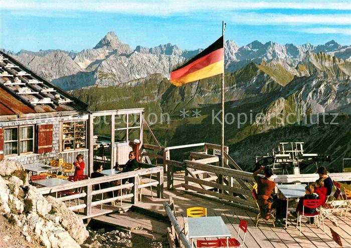 Nebelhorn Gipfelhuette Terrasse Hochvogel Hornbachkette