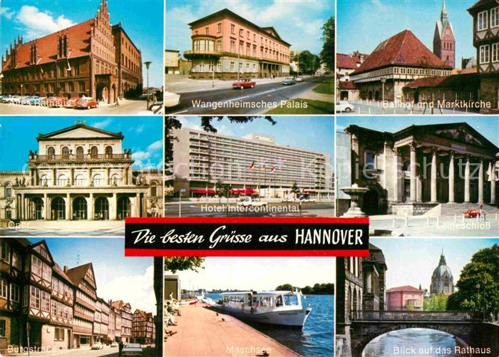 HANNOVER  CITY Wangenheimsches Palais Bahnhof Marktkirche Rathaus