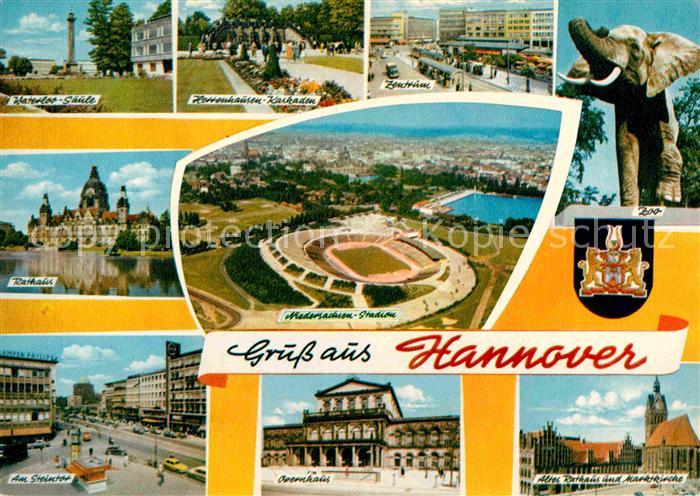 HANNOVER  CITY %ra Waterloo-Saeule Opernhaus Altes Rathaus