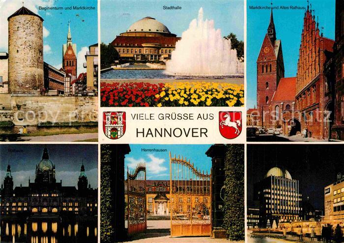 HANNOVER  CITY Beginenturm Marktkirche Altes Rathaus Herrenhausen