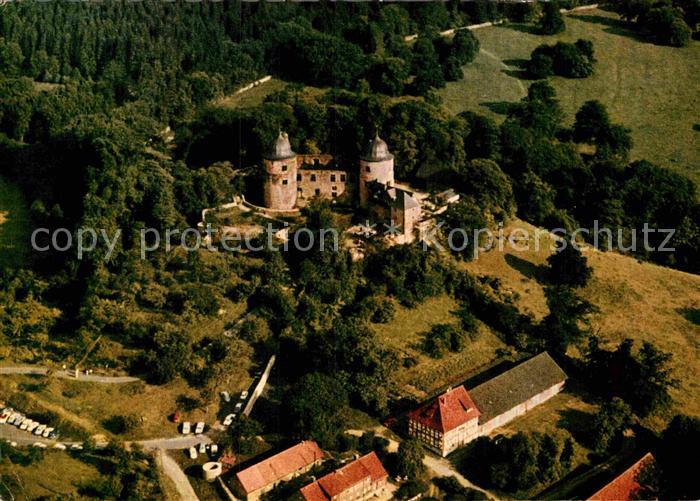 Sababurg Fliegeraufnahme Dornroeschenschloss