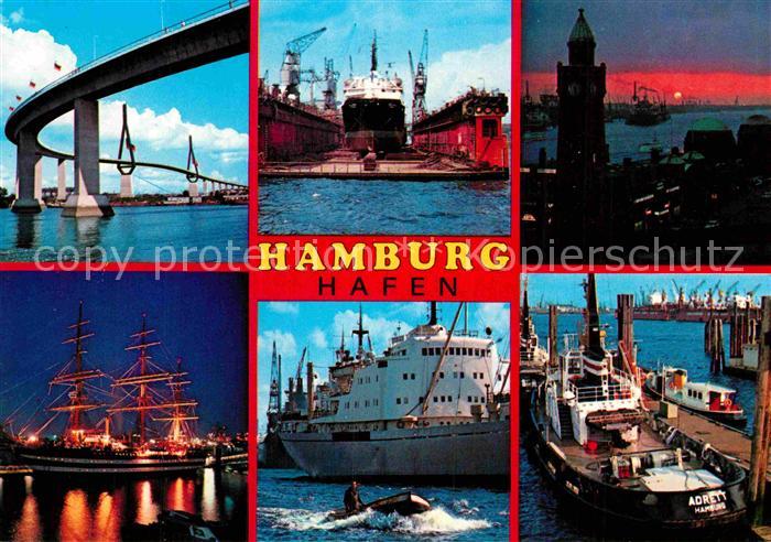 HAMBURG  CITY Hafen Segelschiff Bruecke