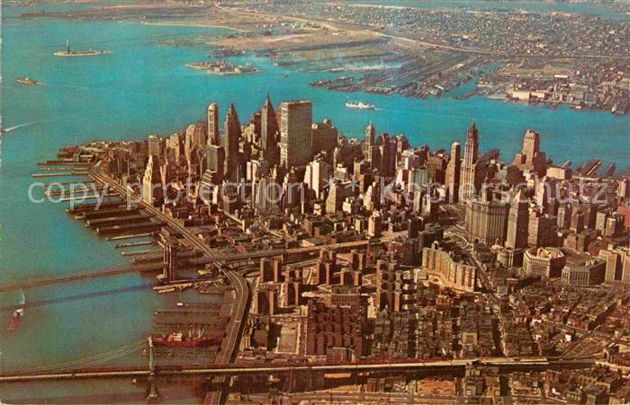 New York City Fliegeraufnahme Lower Manhattan Skyline