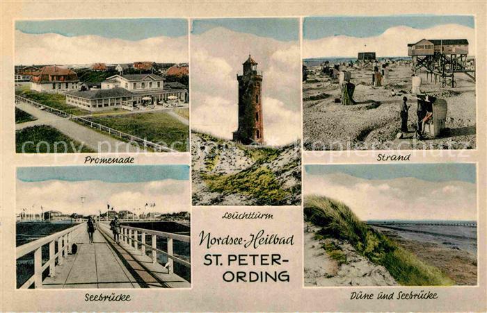 St Peter-Ording Leuchtturm Strand Seebruecke Promenade