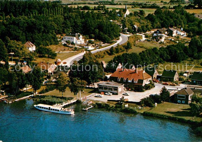 Niederkleveez Fliegeraufnahme Anlegestelle mit Faehrhaus