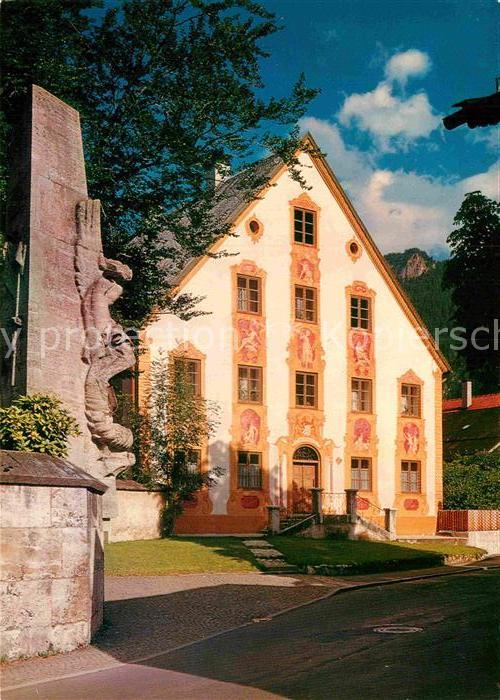 Oberammergau Forsthaus und Kriegerdenkmal