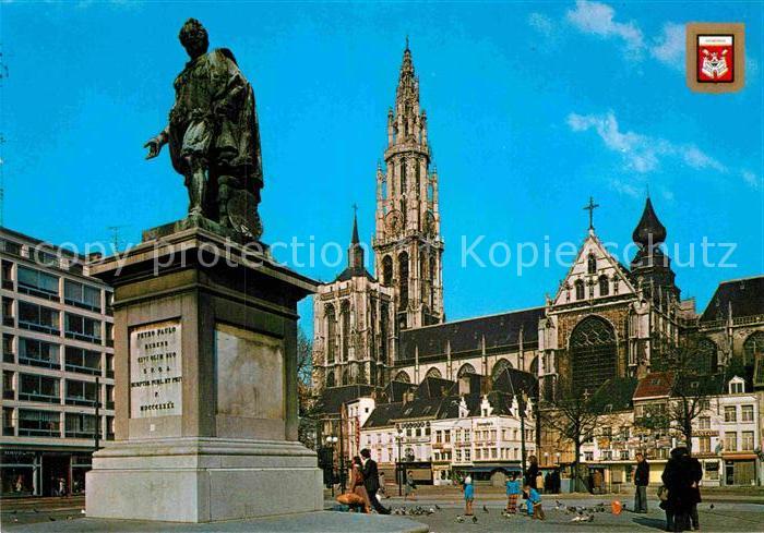 Antwerpen Anvers Standbeeld P.P. Rubens Kathedraal