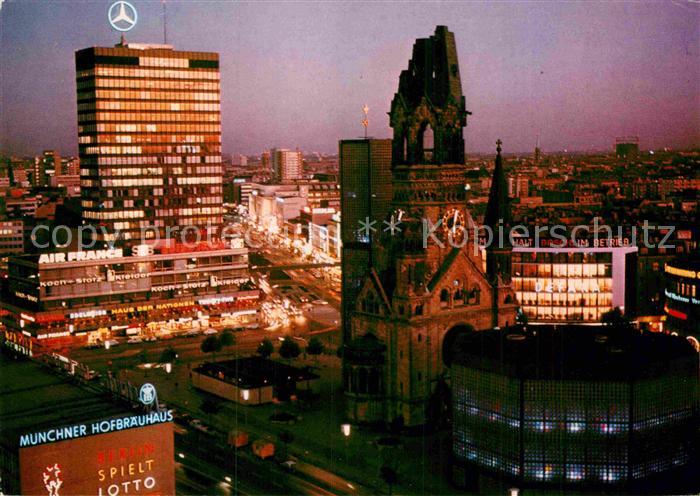 BERLIN  CITY Europa Center mit Kaiser Wilhelm Gedaechtniskirche im Abendlicht