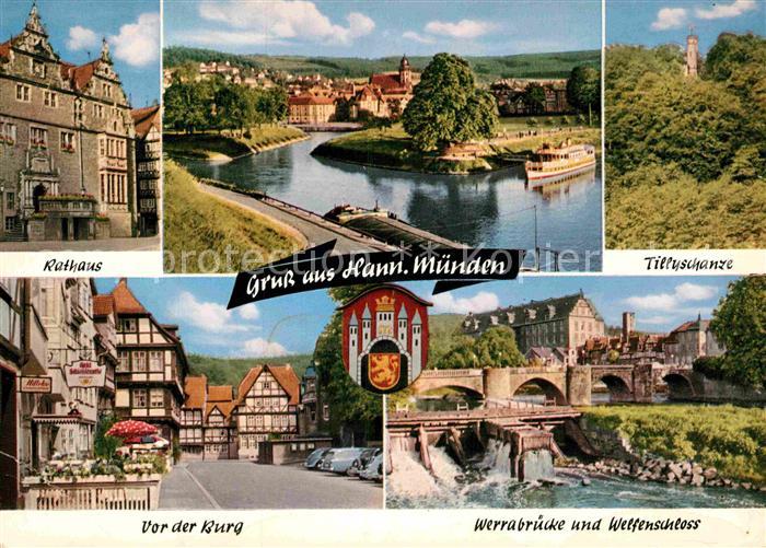 Hann. Muenden Rathaus Burg Werrabruecke Welfenschloss Tillyschanze
