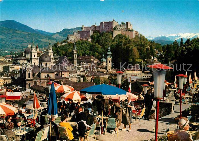 Salzburg Oesterreich Blick vom Cafe Winkler am Moenchsberg