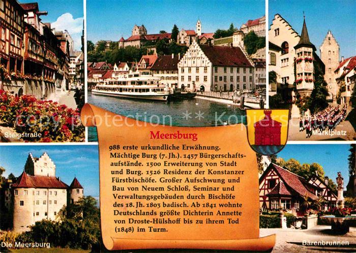 Meersburg Bodensee Steigstrasse Marktplatz Meersburg Baerenbrunnen
