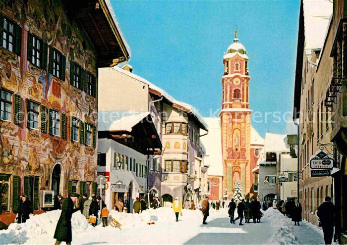 Mittenwald Bayern Obermarkt im Winter