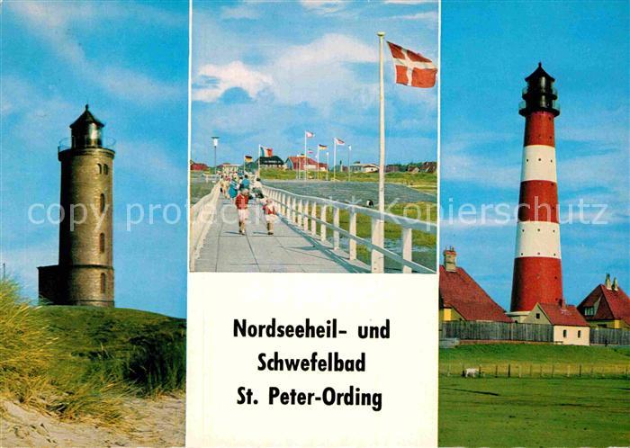 St Peter-Ording Boehler und Westhever Leuchtturm Seebruecke