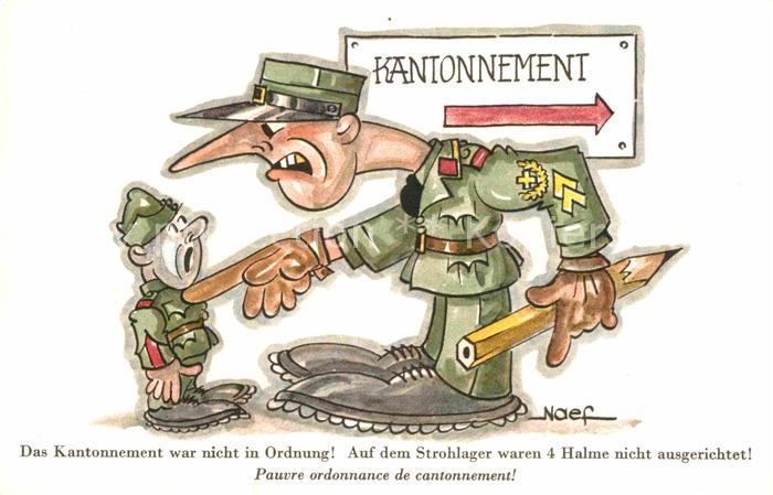 Militaria Humor Kantonnement Kuenstlerkarte Naef