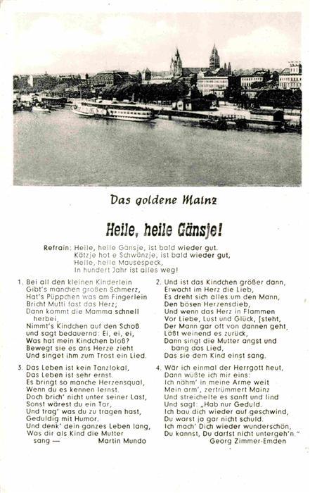 Liederkarte Heile heile Gaensje Mainz