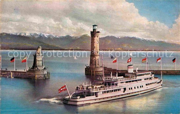 Motorschiffe Austria Lindau Bodensee Hafeneinfahrt