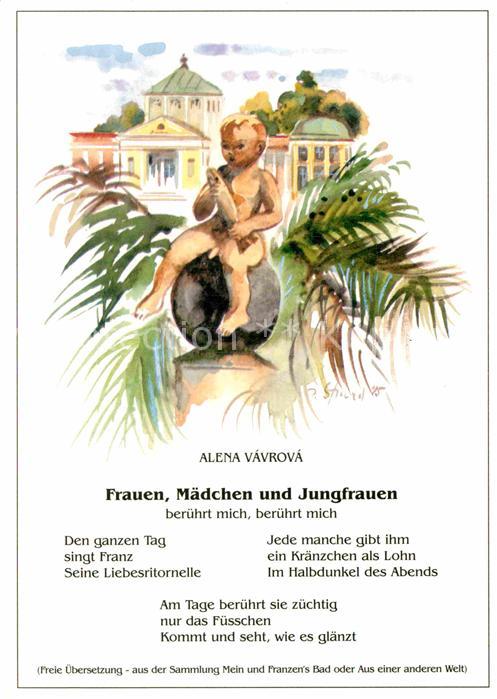 Gedicht auf AK Frauen Maedchen und Jungfrauen Alena Vavrova Frantiskovy Lazne Fr