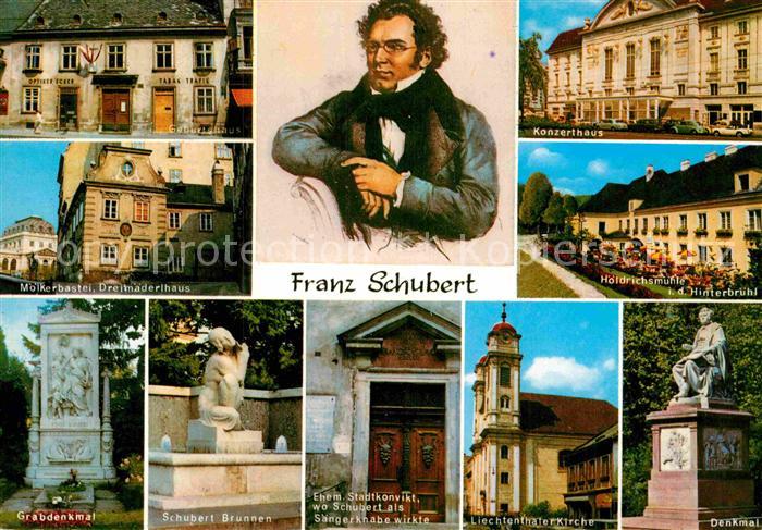 Schubert Franz Moelkerbastei Geburtshaus Stadtkonvikt Hoeldrichsmuehle Wien
