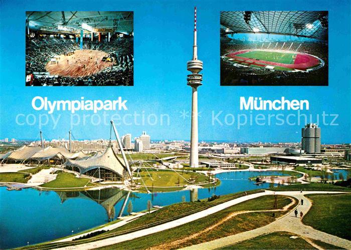 Olympia Olympiapark Muenchen Olympiaturm Olympiahalle Olympiastadion