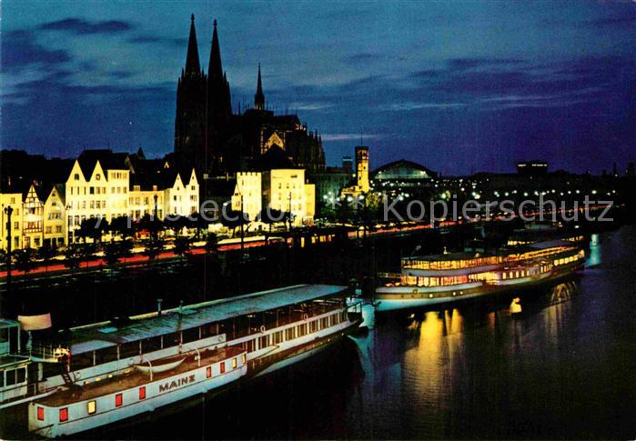Dampfer Seitenrad Mainz Koeln Dampferanlegestellen Dom