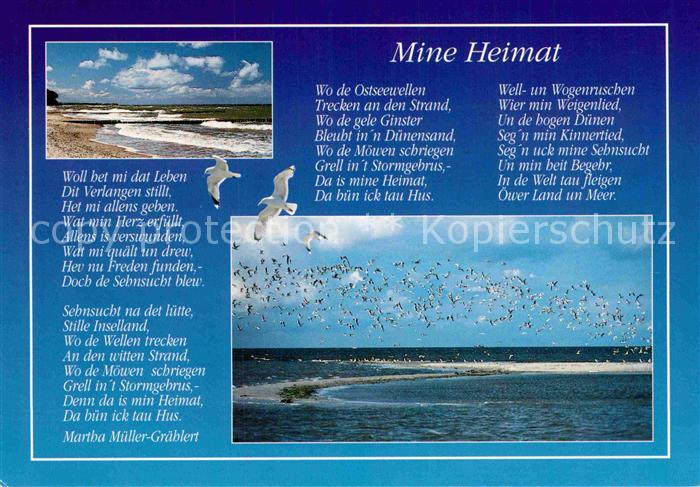 Gedicht auf AK Mine Heimat Martha Mueller-Graehlert