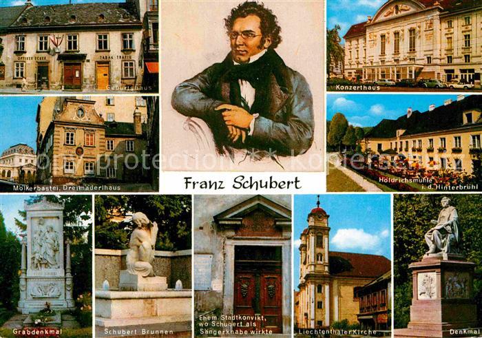 Schubert Franz Geburtshaus Konzerthaus Hoeldrichsmuehle Grabdenkmal