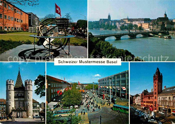 Ausstellung Schweizer Mustermesse Basel Sonnenuhr Mittlere Rheinbruecke Spalento