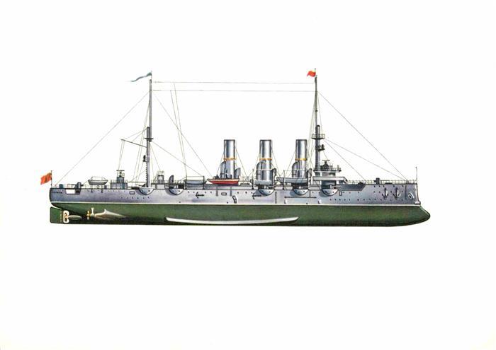 Schiffe Ships Navires Kreuzer Aurora 1900 Zeichnung Swoboda