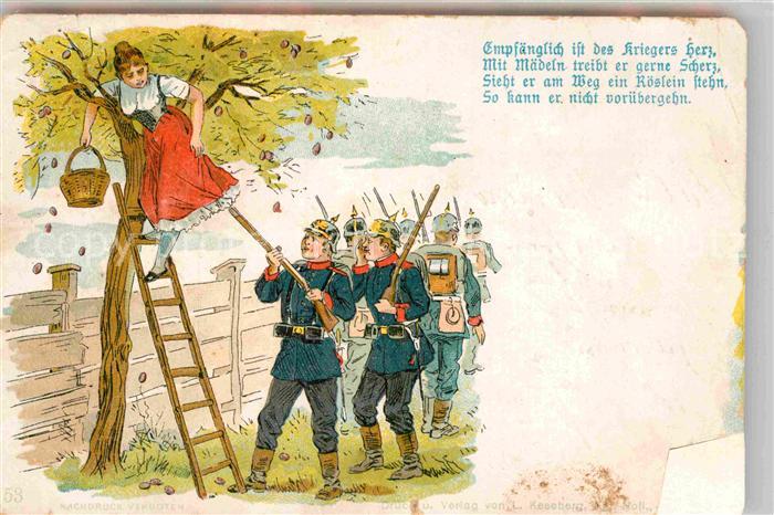 Militaria Humor Litho Pflaumenbaum