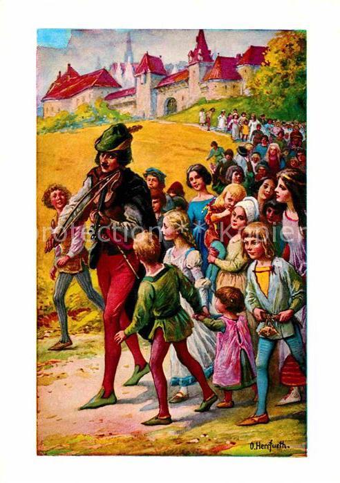 Hameln Weser Rattenfaengerspiele Sage Kuenstlerkarte