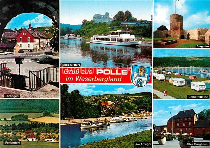 Polle Oberweser Torbogen Feriendorf Dampfer Anleger Burgruine Campingplatz Altes