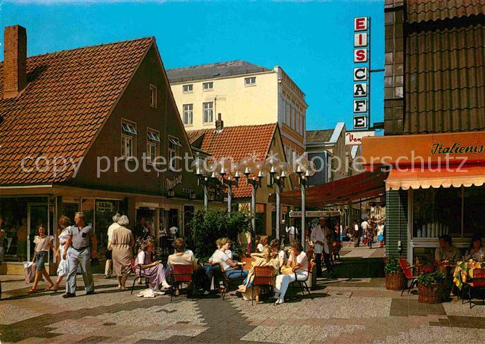 Cuxhaven Nordseebad Fussgaengerzone Nordersteinstrasse Strassencafe