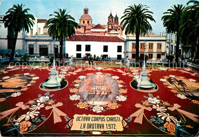 La Orotava Famosa alfombra de flores y tierra volcanicas del Teide