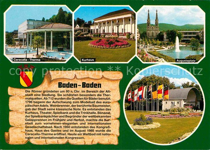 Baden-Baden Caracalla Therme Kurhaus Augustaplatz Musikpavillon Geschichte