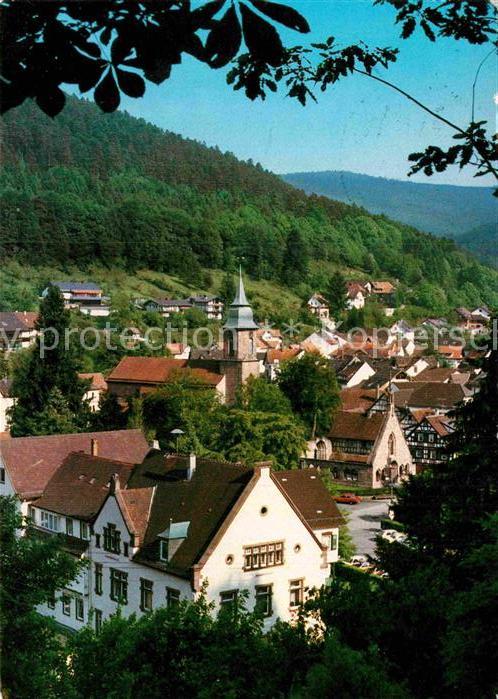 Bad Herrenalb Ortsansicht mit Kirche Kurort im Schwarzwald