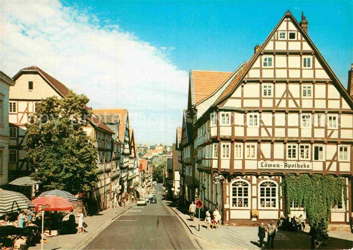 Bad Wildungen Lindenstrasse Markt Loewen Apotheke Fachwerkhaus