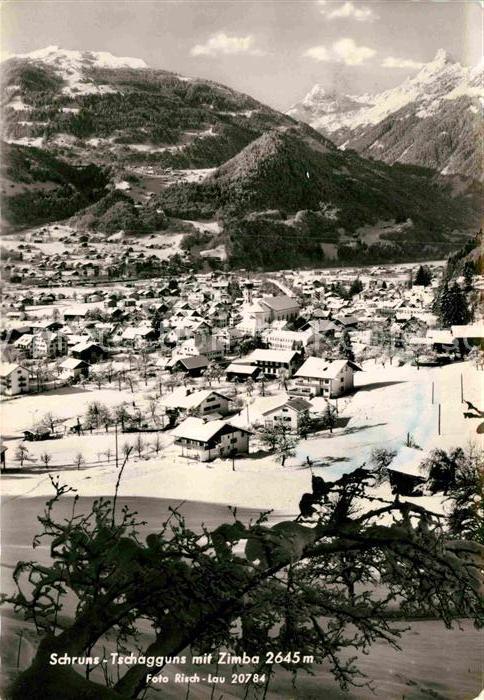 Schruns Vorarlberg Tschagguns mit Zimba Winterpanorama Raetikon