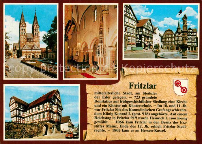 Fritzlar Kirche Marktplatz Brunnen Fachwerkhaus Geschichte