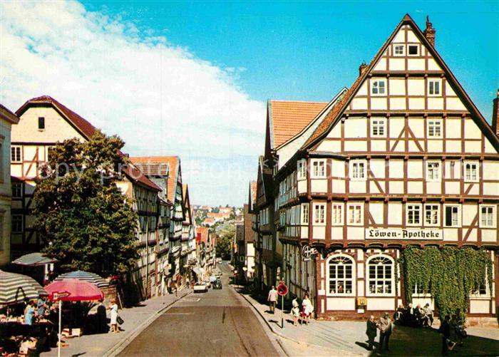 Bad Wildungen Lindenstrasse Markt Loewen Apotheke Fachwerkhaus