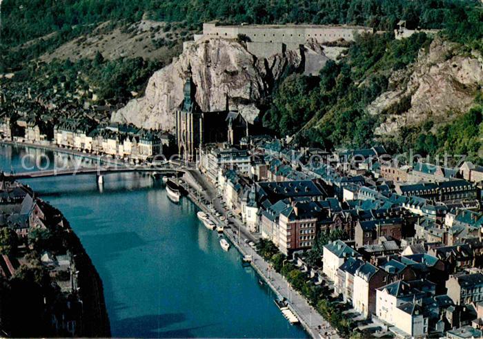 Dinant Wallonie La Collegiale la Citadelle et le Pont sur la Meuse vue aerienne