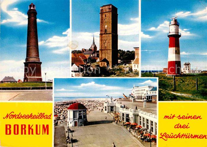 BORKUM Nordseebad Niedersachsen mit seinen Leuchttuermen Strandpromenade