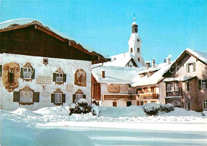 Bad Kohlgrub Ortsmotiv mit Kirche im Winter