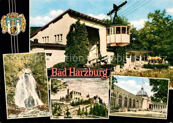 Bad Harzburg Wasserfall Harzburg um 1375 Trinkhalle Bergbahn